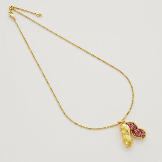 Open Shell Peanut Pendant Necklace