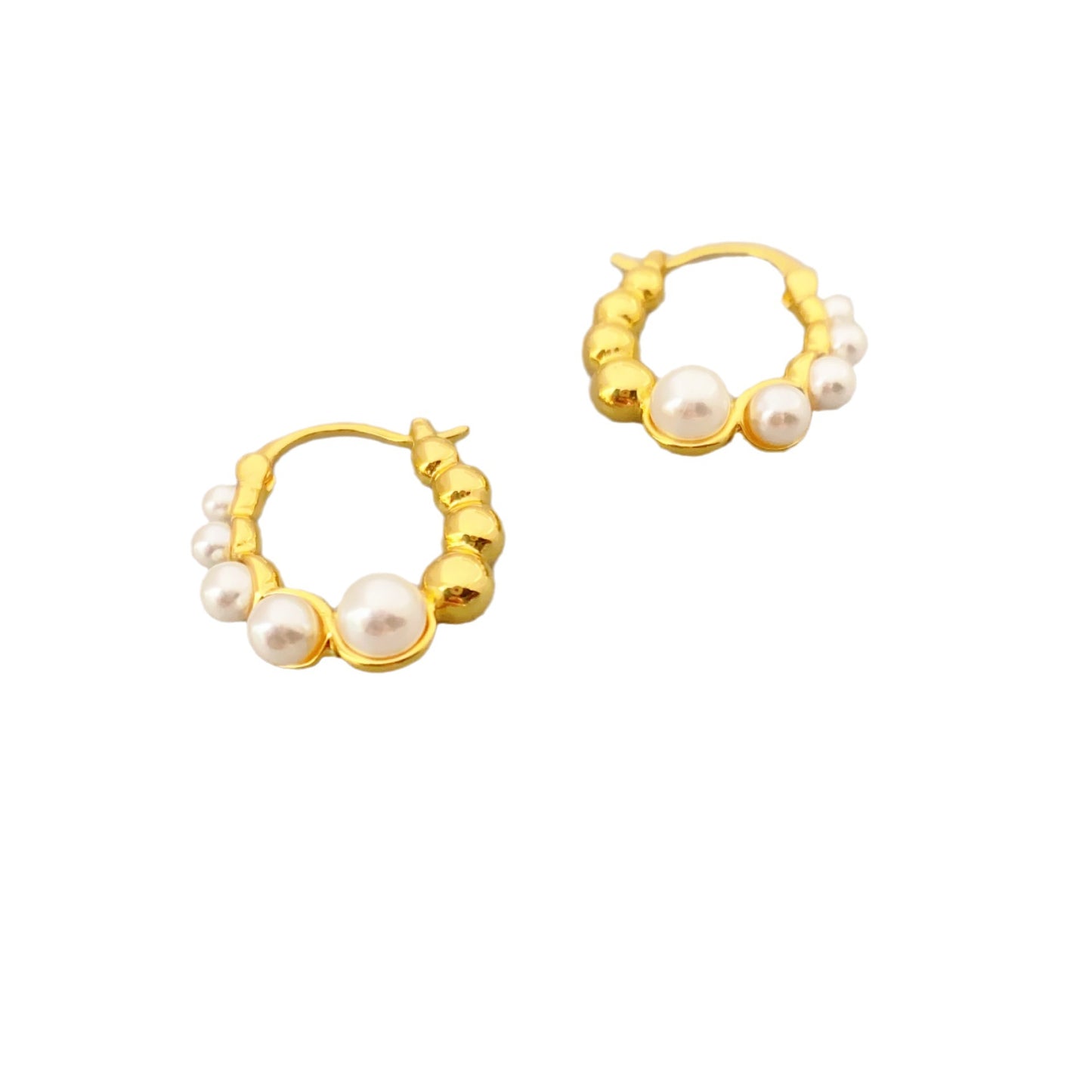 Pearly Croissant Hoops