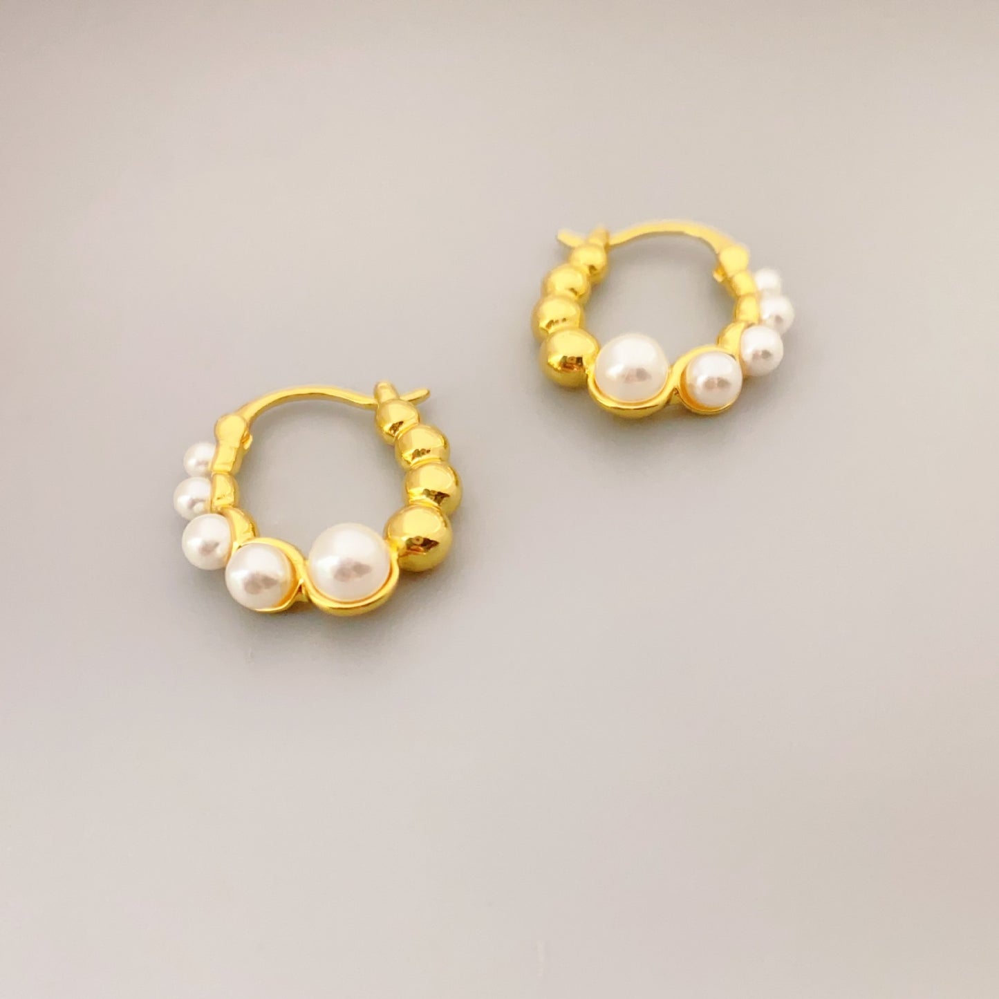 Pearly Croissant Hoops