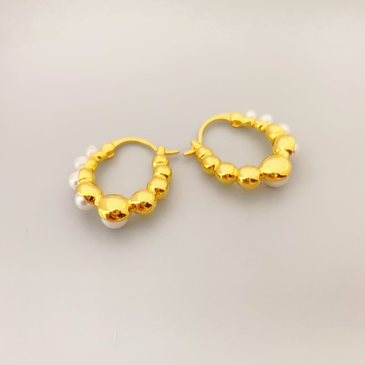 Pearly Croissant Hoops