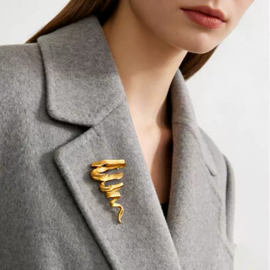 Golden Tornado Brooch