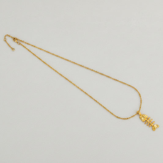 Fish Bone Pendant Necklace