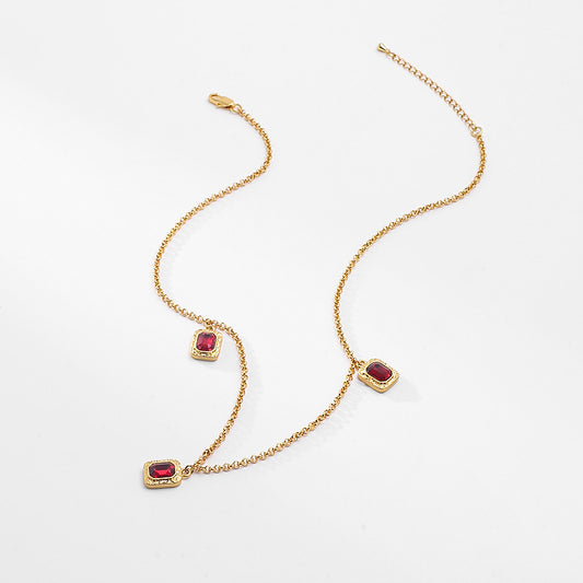 Triplet Ruby Pendant Necklace