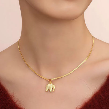 Fortune Elephant Pendant Necklace