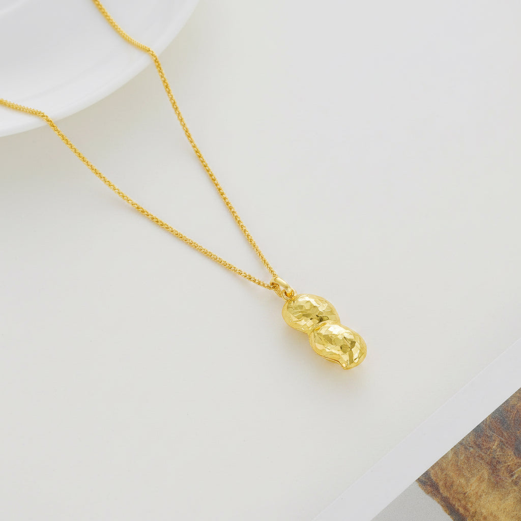 Open Shell Peanut Pendant Necklace