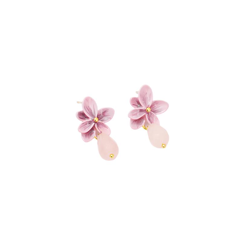 Pink Orchid Earring Drops