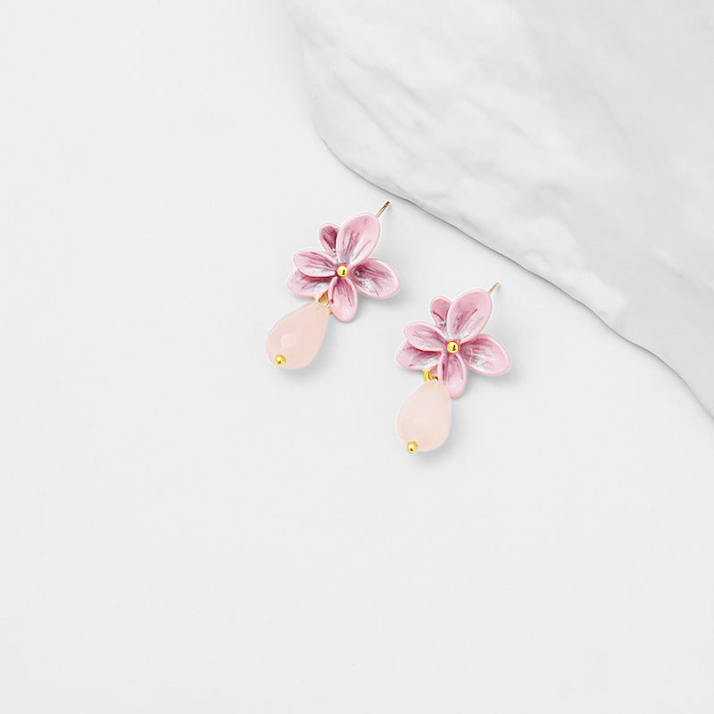 Pink Orchid Earring Drops