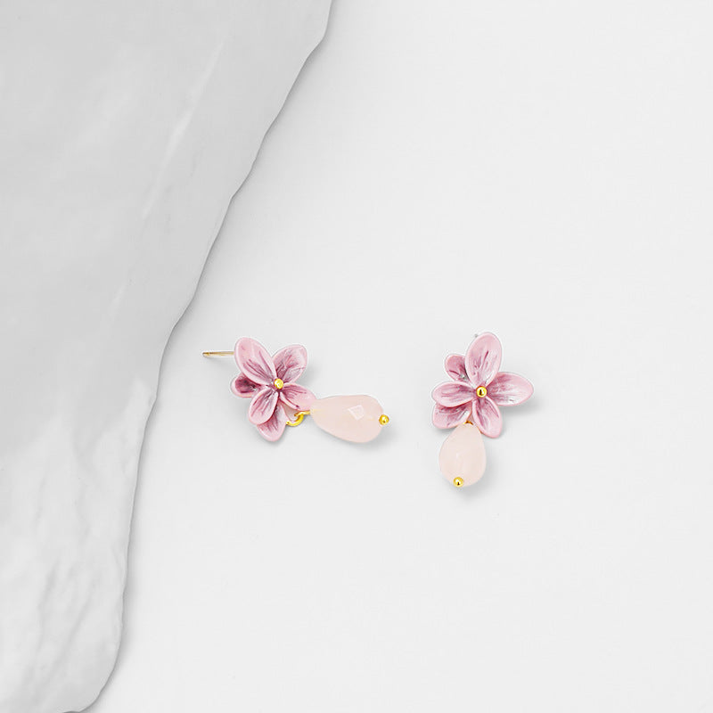 Pink Orchid Earring Drops