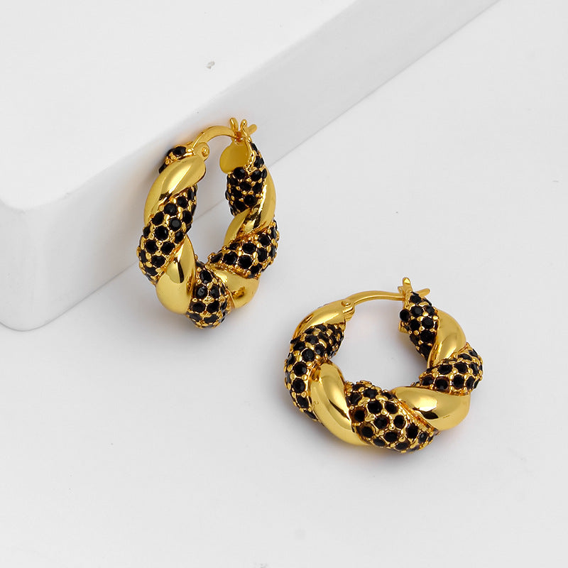 Midnight Charm Hoops