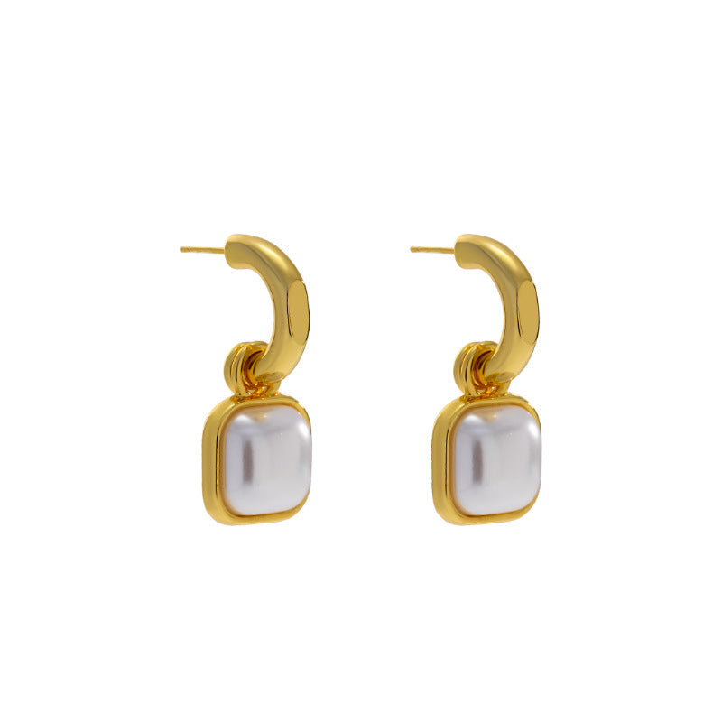 Vintage Cushion Pearl Earrings
