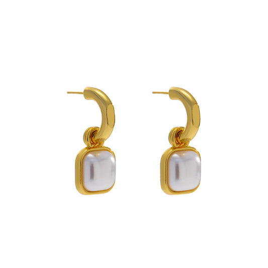 Vintage Cushion Pearl Earrings