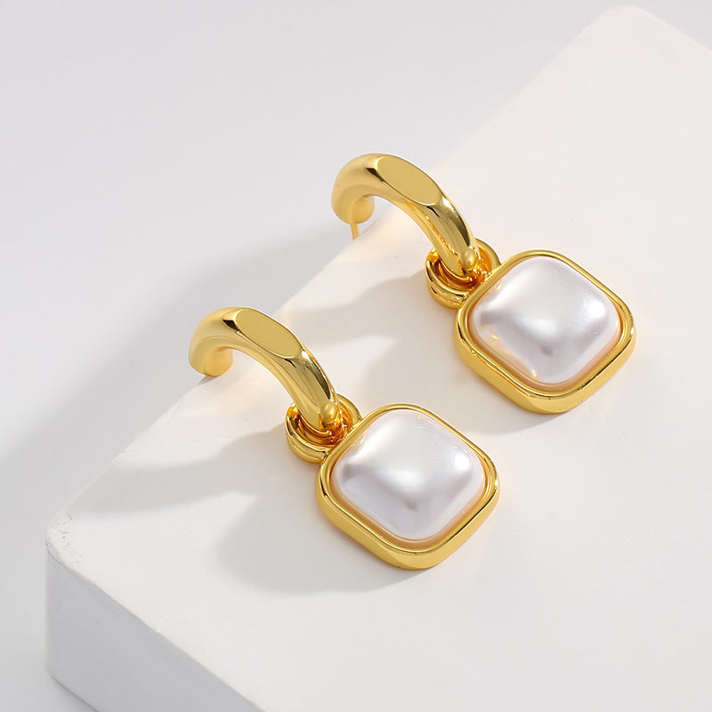 Vintage Cushion Pearl Earrings