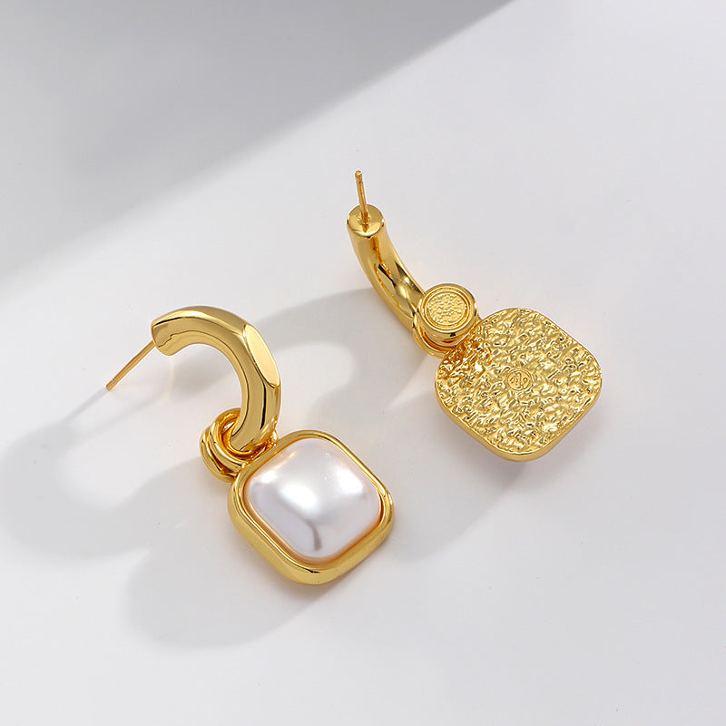 Vintage Cushion Pearl Earrings