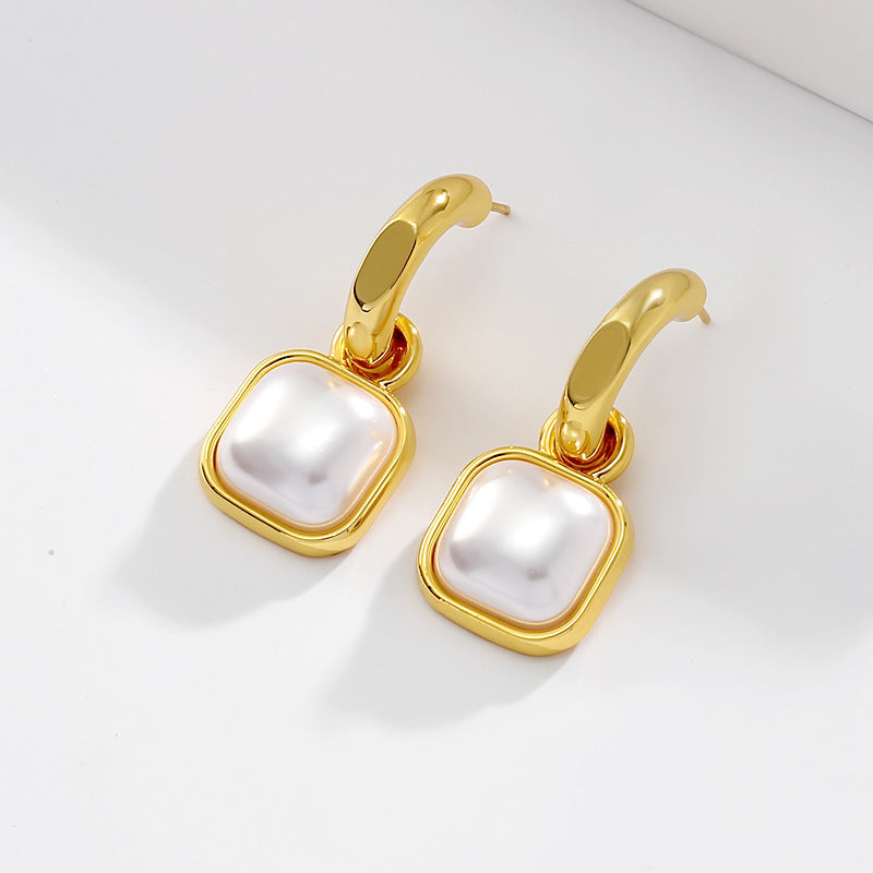Vintage Cushion Pearl Earrings