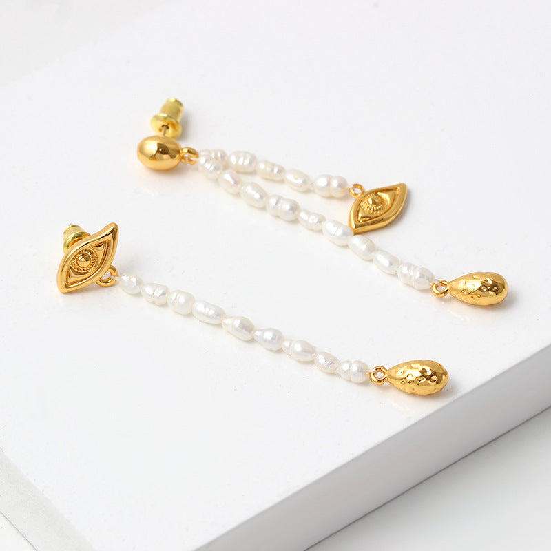 Pearly Teardrop Earrings