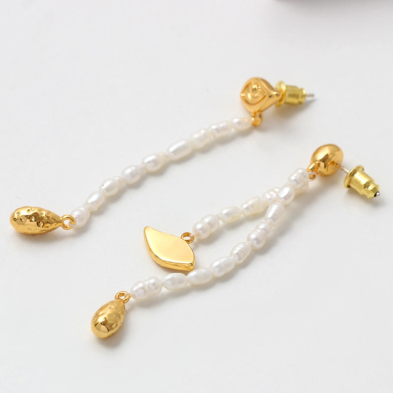 Pearly Teardrop Earrings