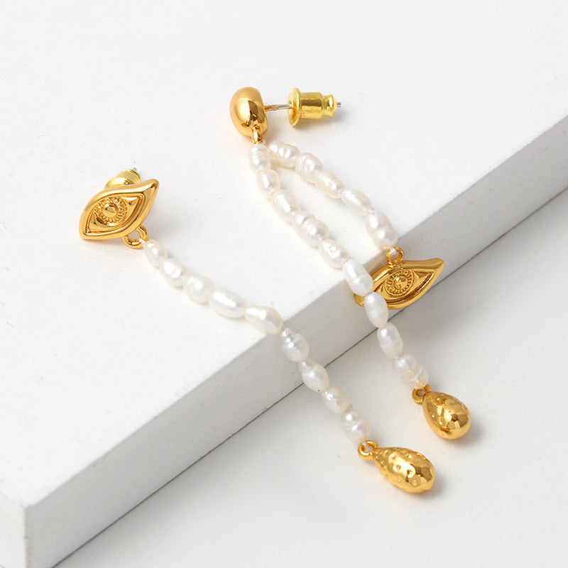 Pearly Teardrop Earrings