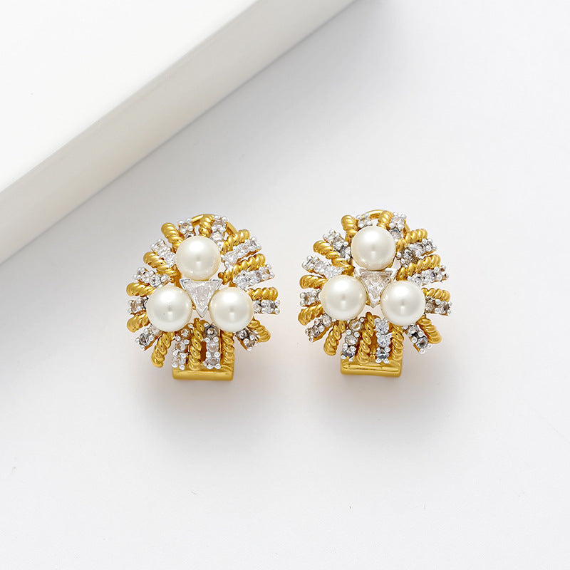 White Firework Earrings