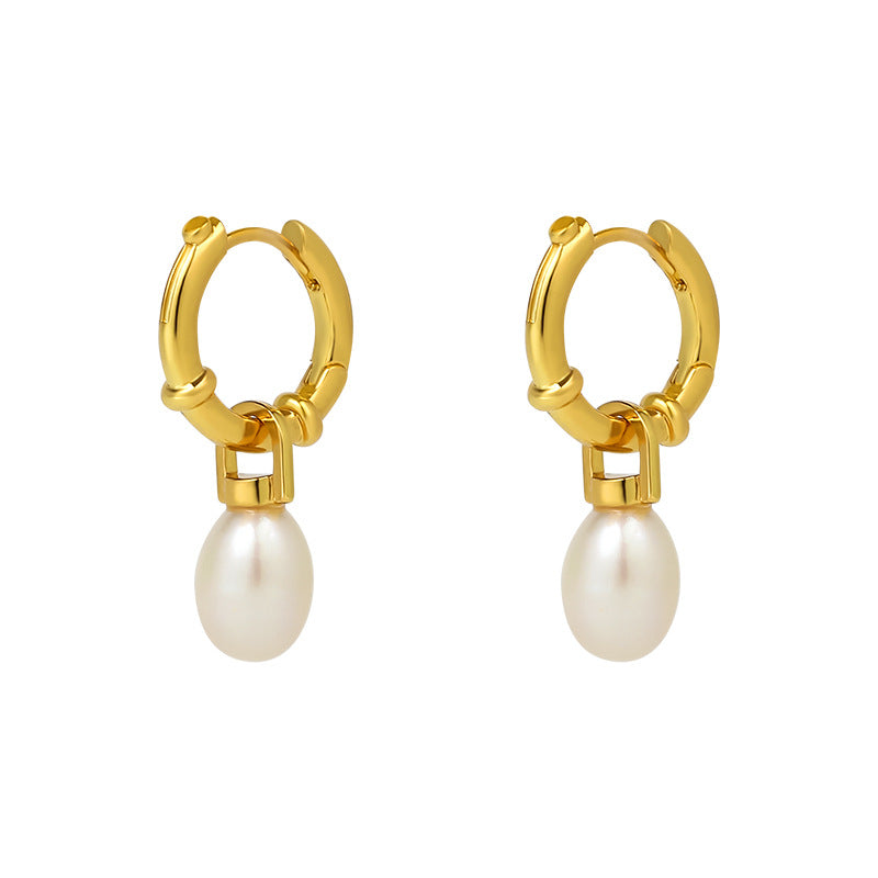 Pearl Drop Hoops