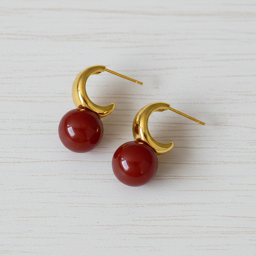 Red Agate Earrings