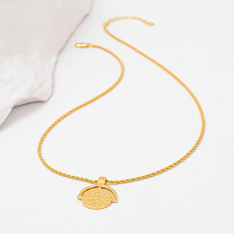 Roman Coin Pendant Necklace