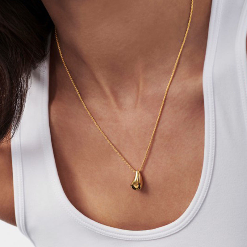 Golden Drop Pendant Necklace