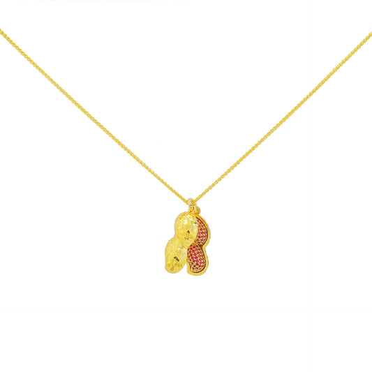 Open Shell Peanut Pendant Necklace