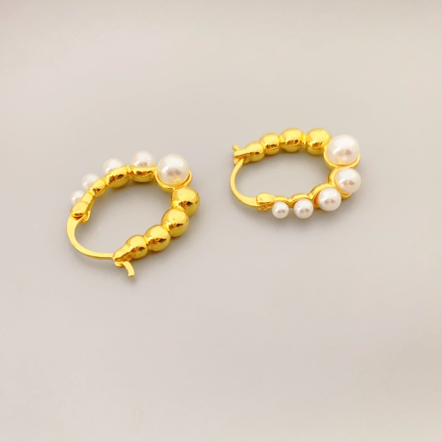 Pearly Croissant Hoops