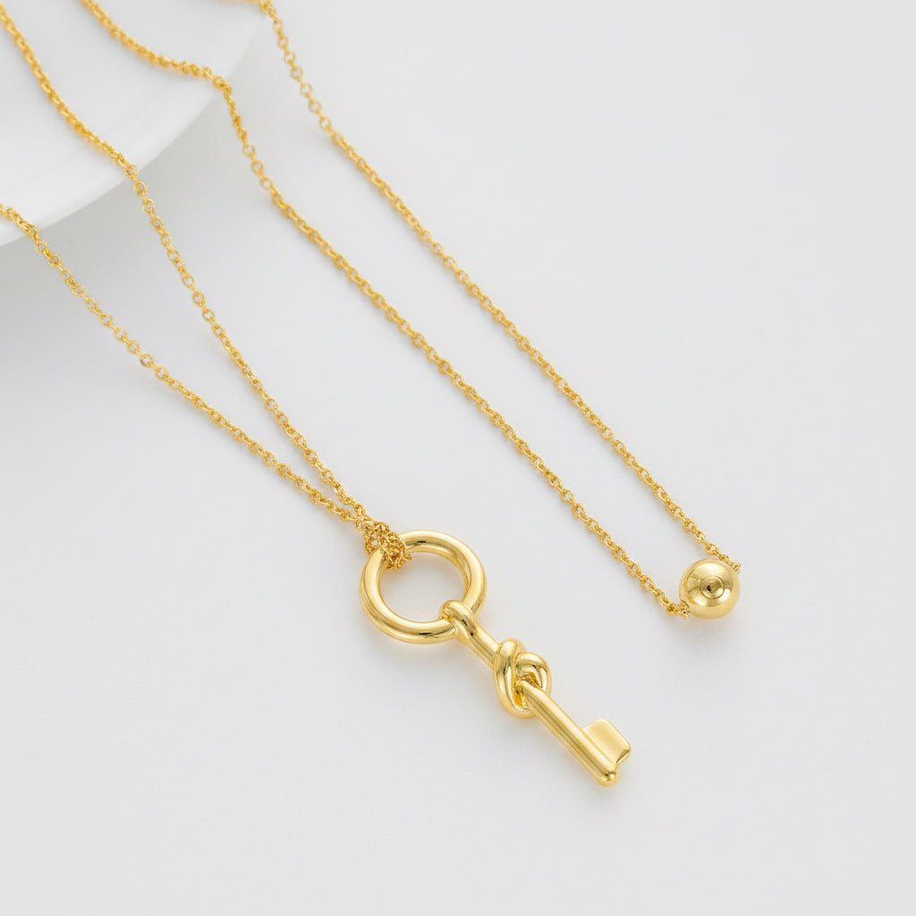 Knotted Key Pendant Necklace