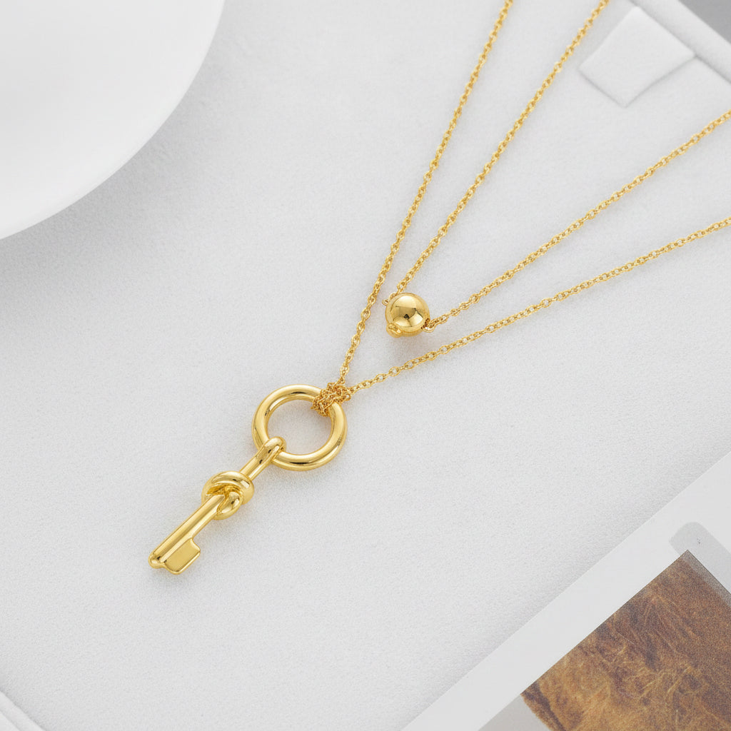 Knotted Key Pendant Necklace