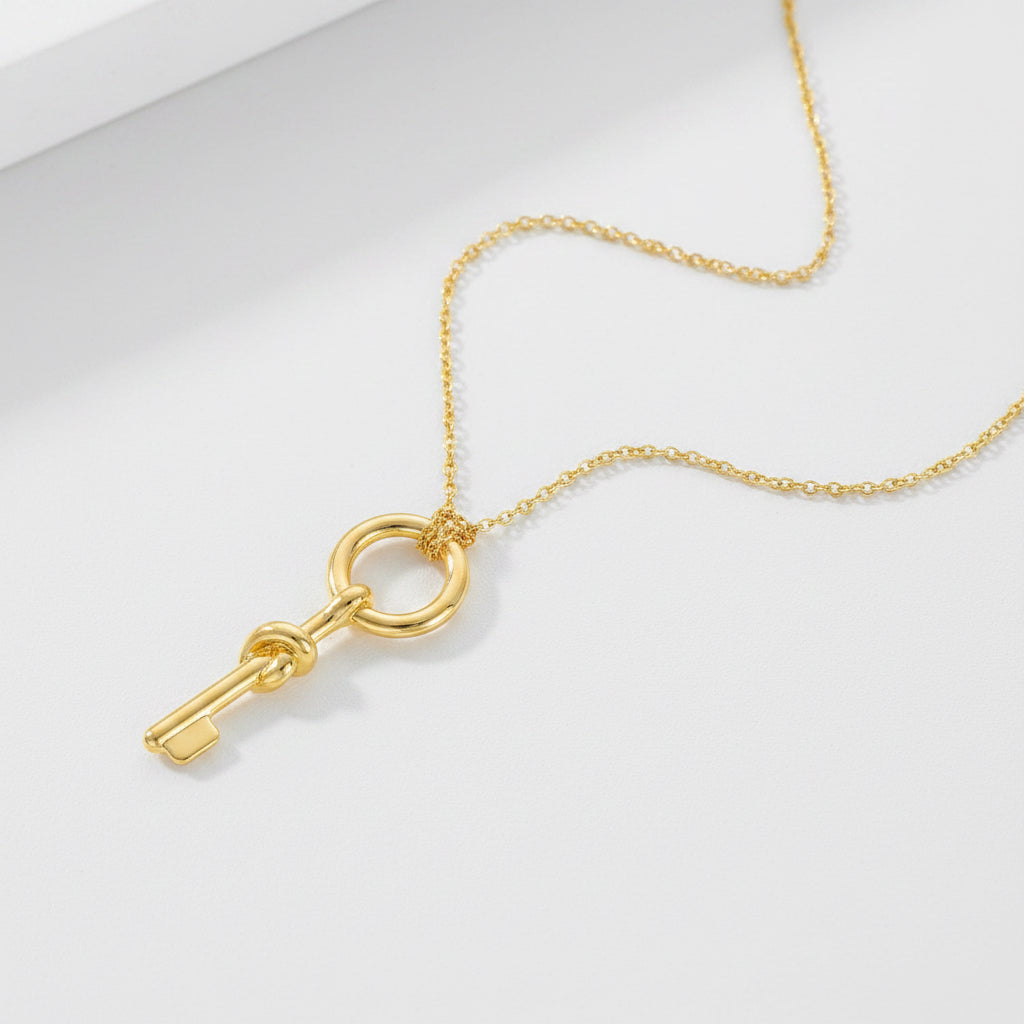 Knotted Key Pendant Necklace