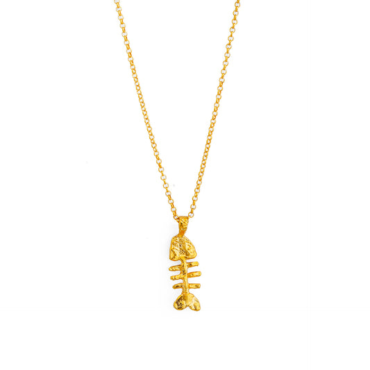 Fish Bone Pendant Necklace
