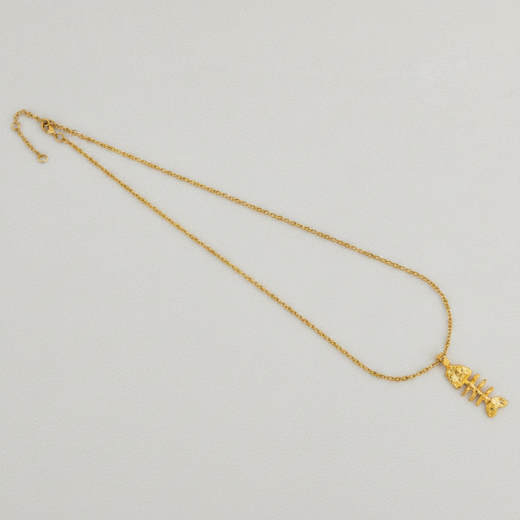 Fish Bone Pendant Necklace