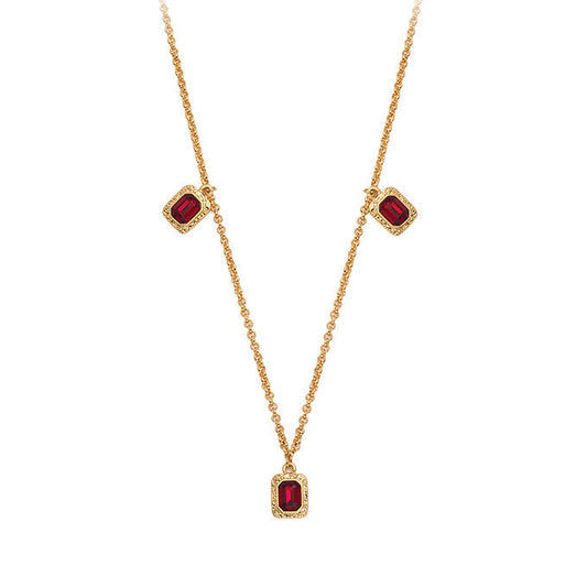 Triplet Ruby Pendant Necklace