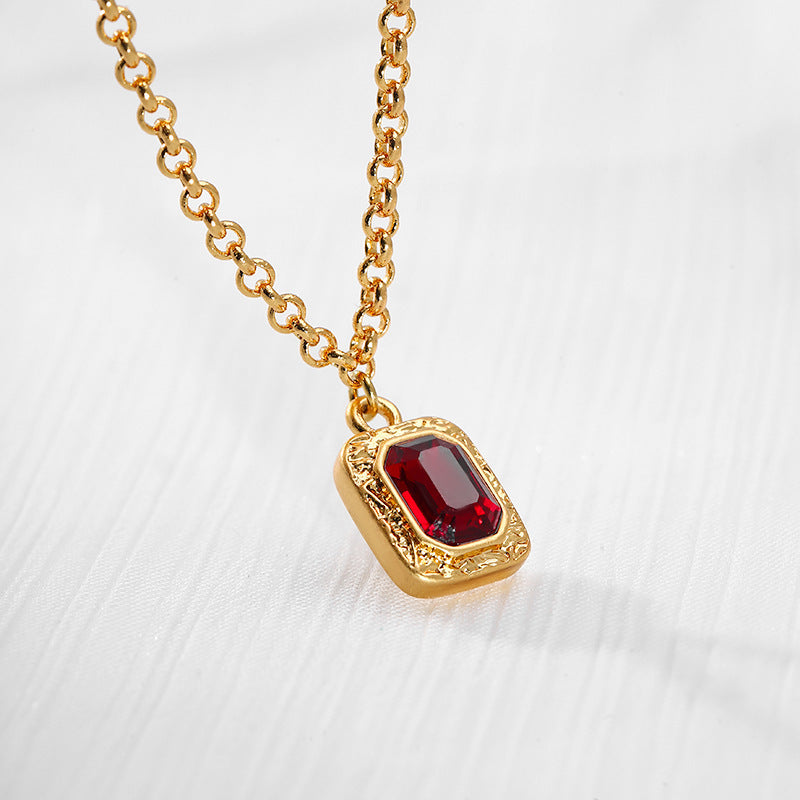 Triplet Ruby Pendant Necklace