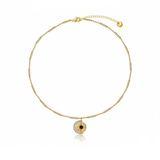 Spinning Crecent Pendant Necklace